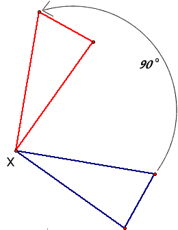 the triangle correctly rotated 90 degrees